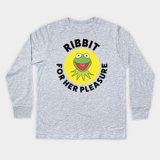 Ribbit ... For Her Pleasure (Black) Kids Long Sleeve T-Shirt